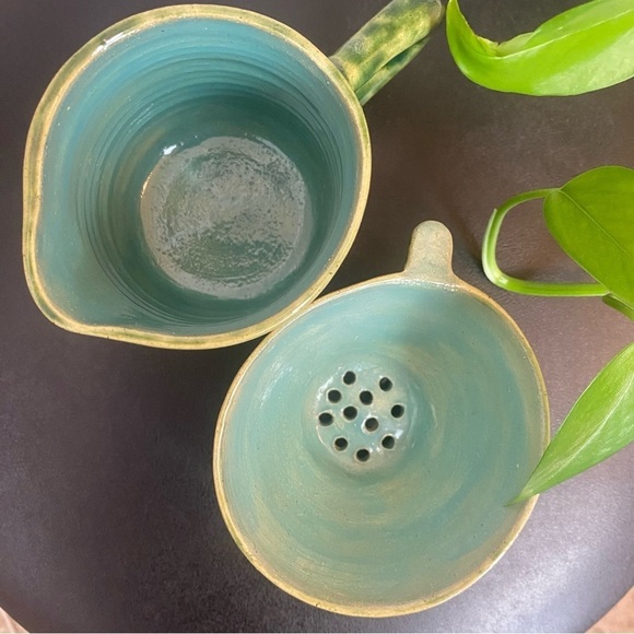 BIG LOOSE LEAF TEA SET HAND MADE POTTER CERAMIC - Picture 2 of 5